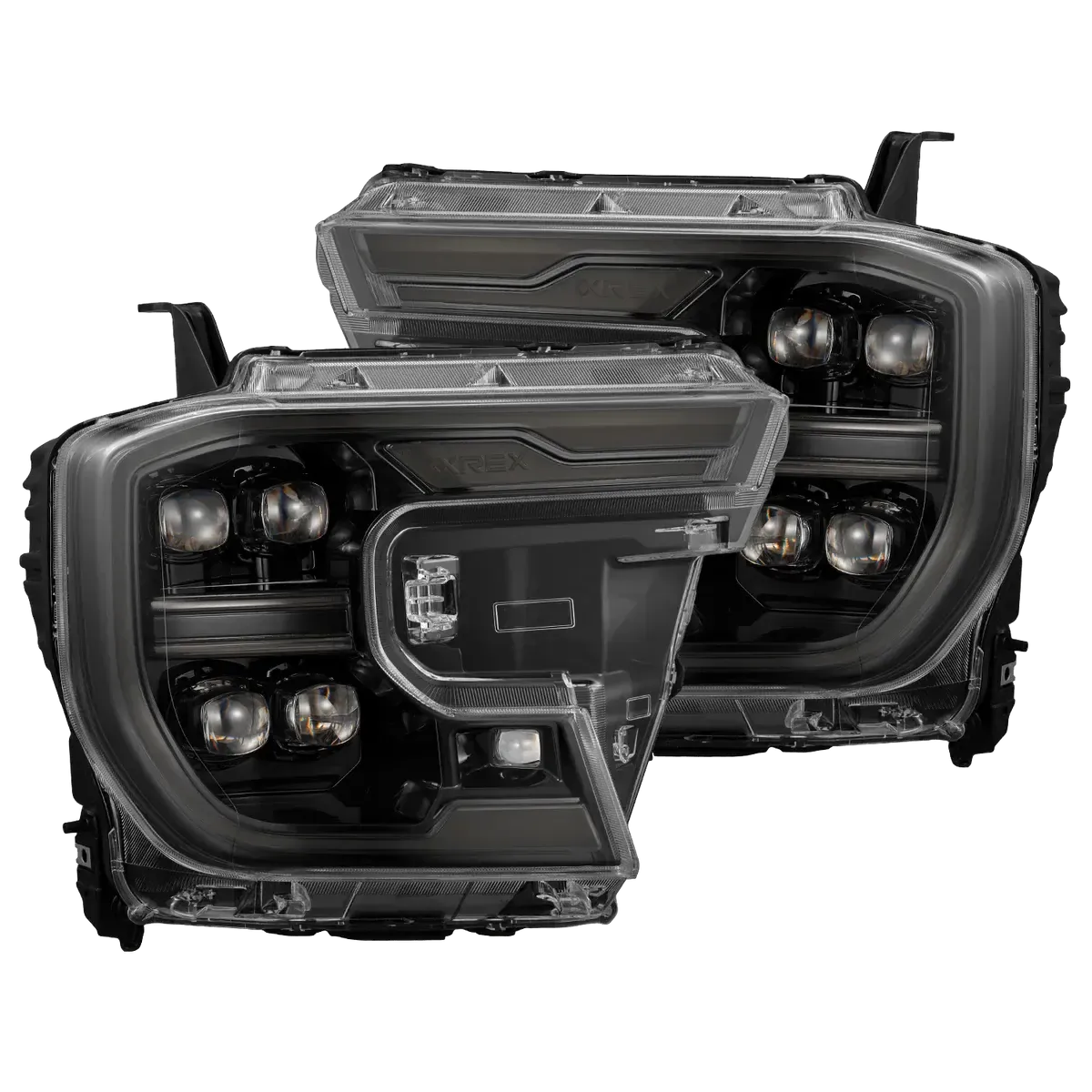 AlphaRex NOVA LED Projector Headlights - 2024+ Ford Ranger & Ranger Raptor | Alpha Black w/ Sequential Signal & Switchback