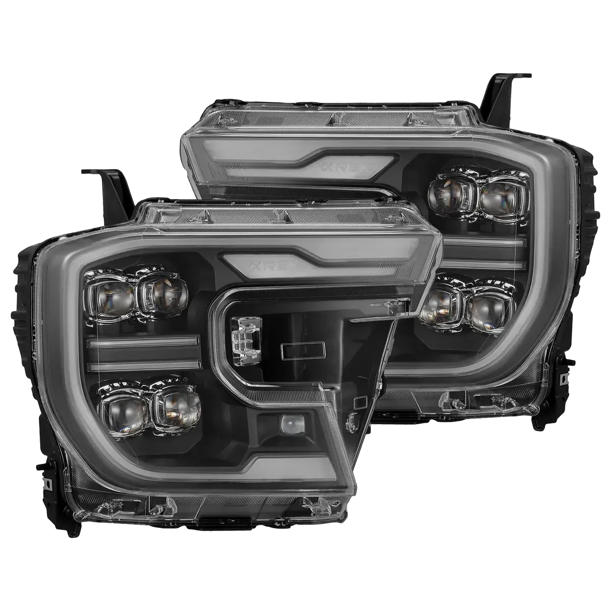 AlphaRex NOVA LED Projector Headlights for 2024+ Ford Ranger & Ranger Raptor - Black w/ Active Light, Sequential Signal & Switchback