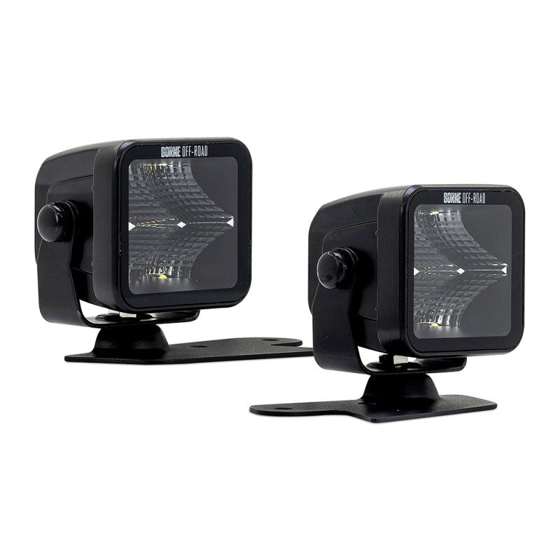 Borne Off-Road Light Pods 2pc Ditch 3x3 Flood for 21+ Ford Bronco | BNLT-BR-21-DT2F