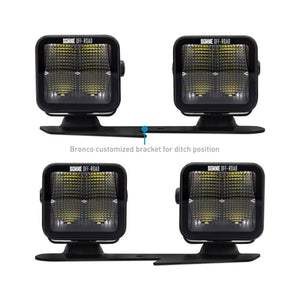 Borne Off-Road Light Pods 4pc Ditch 3x3 Flood for 21+ Ford Bronco | BNLT-BR-21-DT4F