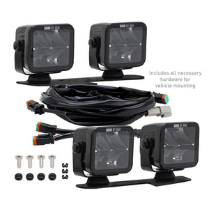 Borne Off-Road Light Pods 4pc Ditch 3x3 Flood Upfit for 21+ Ford Bronco | BNLT-BR-21-DT4FU