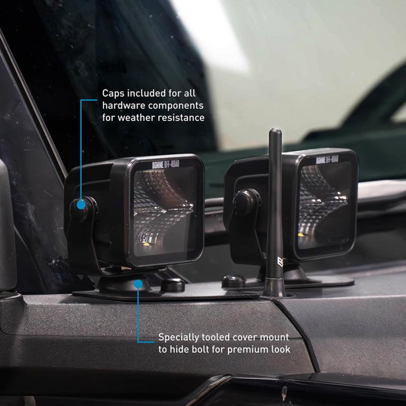 Borne Off-Road Light Pods 4pc Ditch 3x3 Flood Upfit for 21+ Ford Bronco | BNLT-BR-21-DT4FU