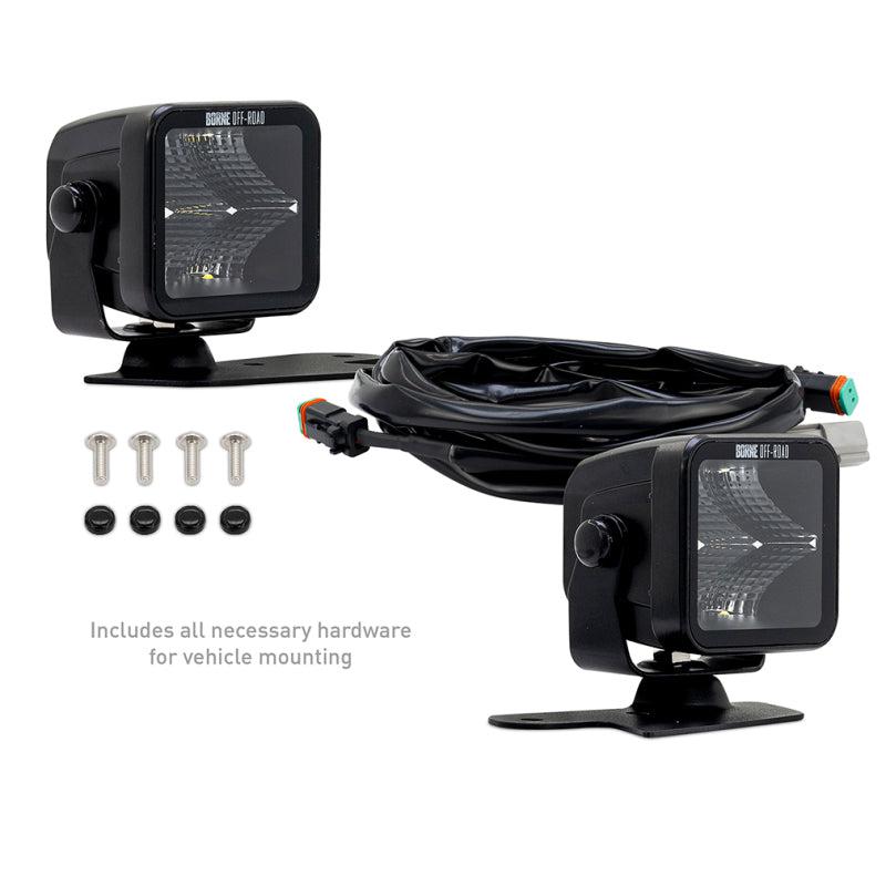 Borne Off-Road Light Pods 2pc Ditch 3x3 Flood Upfit for 21+ Ford Bronco | BNLT-BR-21-DT2FU