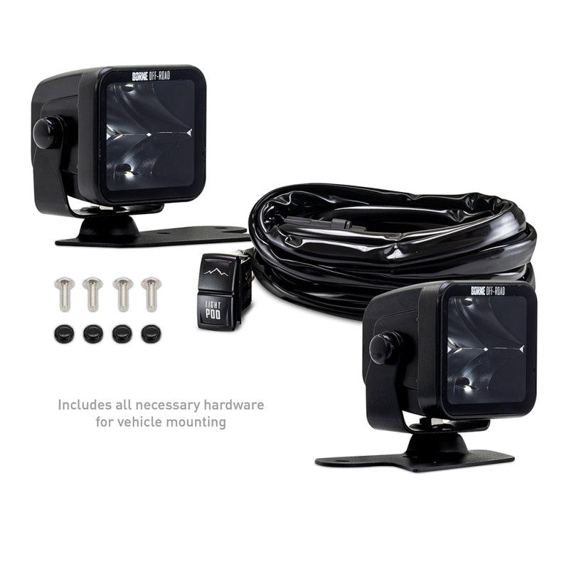 Borne Off-Road Light Pods 2pc Ditch 3x3 Spot for 21+ Ford Bronco | BNLT-BR-21-DT2S