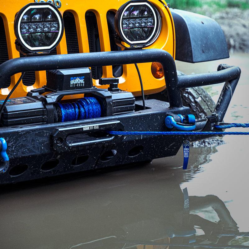 Havefundog one over fun ランタン bonbonero Borne Off-Road 10k lb Winch with Black Synthetic Rope for