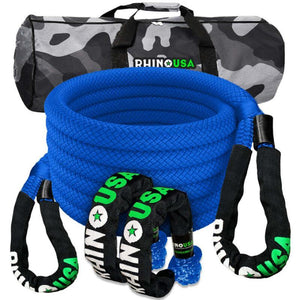 Rhino USA 7/8" x 30' Kinetic Rope Recovery Kit (BLUE) | RG-KRKIT78X30-BLU