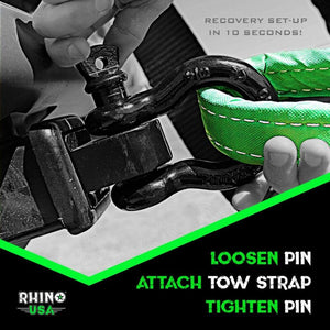 Rhino USA 20Ft Tow Strap/Hitch Combo | RNO-20STRAPHITCH
