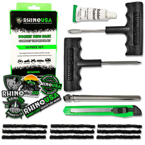 Rhino USA 14-Piece Compact Tire Repair Plug Kit | RNO-PLUG-PACK