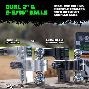Rhino USA 6In Heavy Duty Drop Hitch - 2In (Silver) | RG-HTDROP2-SVR
