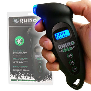 Rhino USA Digital Tire Pressure Gauge 150 Psi (Black) | RGAUGE-DIGBLK