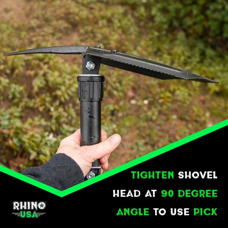 Rhino USA Folding Recovery Shovel W/Pick | RNO-ETOOL
