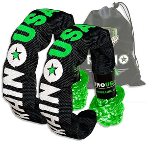 Rhino USA Synthetic Soft Shackle (2Pk 3/8InX22In) (Green) | SFTSHACK38-GRN-2