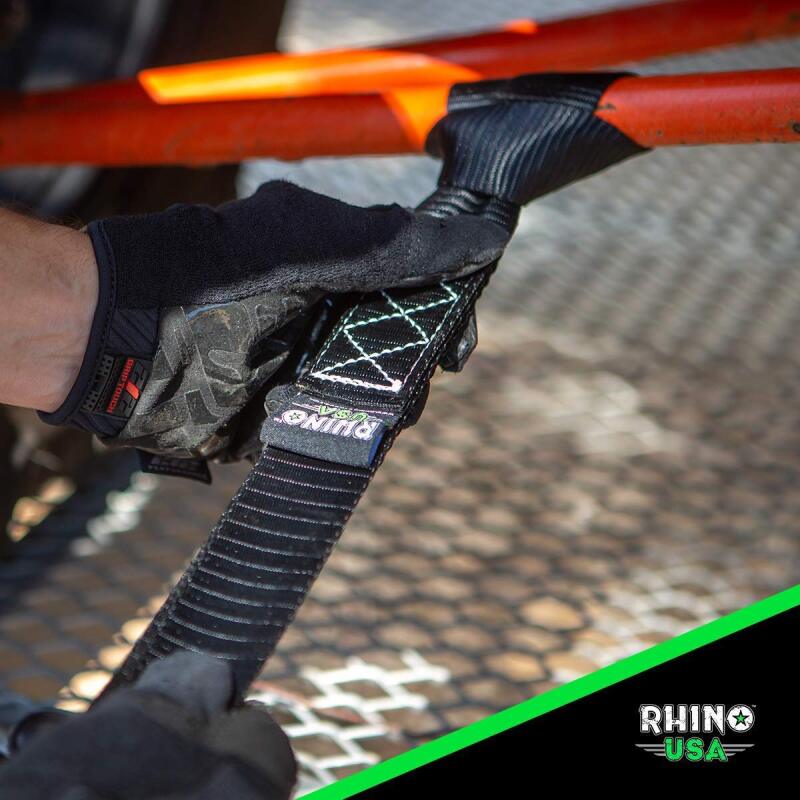 Rhino USA Heavy Duty Ratchet Tie-Downs 2-Pack (Black) 1.6In X 8Ft | GRLA-TDWN-SET