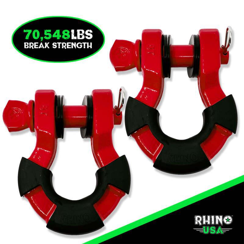 Rhino USA 8T Super Shackle 2-Pack (Red) | SUPERSHACK-RED