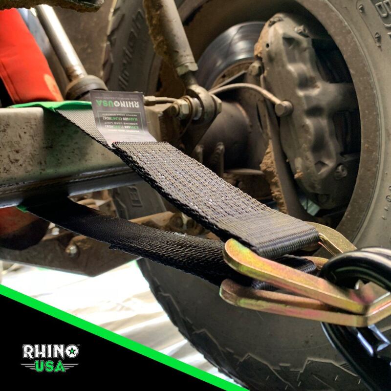 Rhino USA Axle Tie Down Straps (4-Pack) 2In X 38In - Black | RNO-AXLESTRAPS