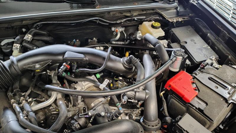 J&L PCV Side Oil Separator Clear Anodized for 2024+ Ford Ranger Raptor 3.0L | 3058P-C