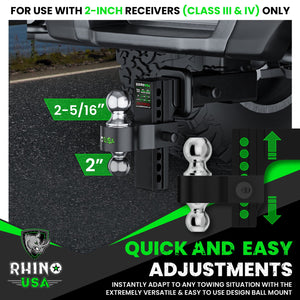 Rhino USA 6In Heavy Duty Drop Hitch - 2.5In (Black) | RG-HTDROP2.56-BLK