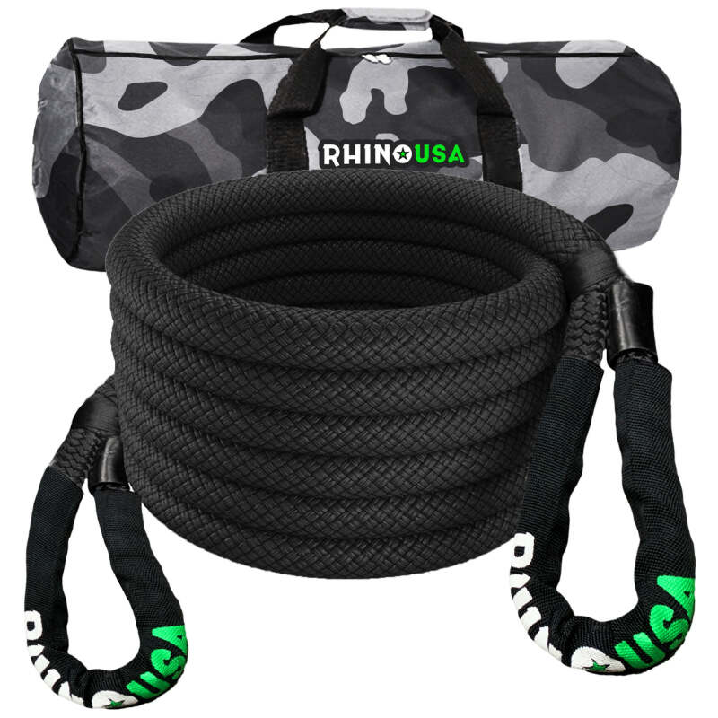 Rhino USA Kinetic Energy Recovery Rope (1.25In X 30Ft) Black | KROPE-1.25X30-BLK