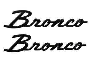 Ford Racing 2021+ Bronco Classic Script Fender Badges - Gloss Black (Pair)