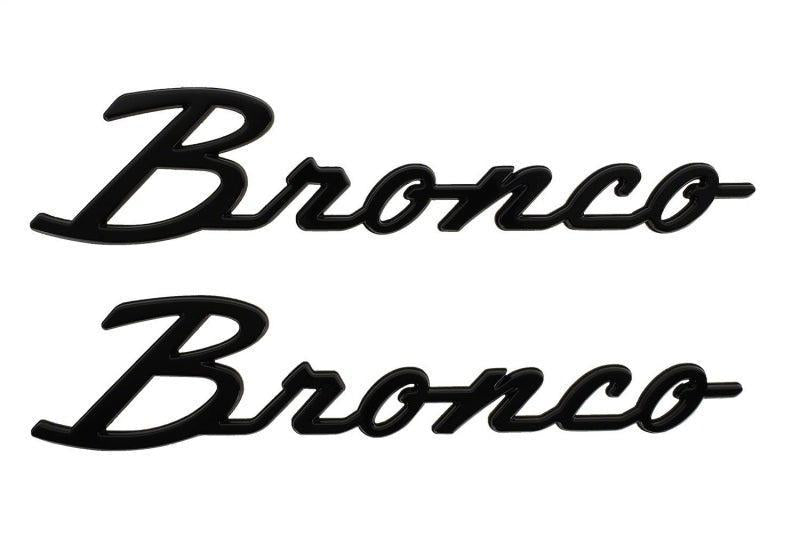 Ford Racing 2021+ Bronco Classic Script Fender Badges - Gloss Black (Pair)