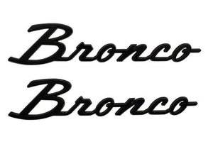Ford Racing 2021+ Bronco Classic Script Fender Badges - Gloss Black (Pair)