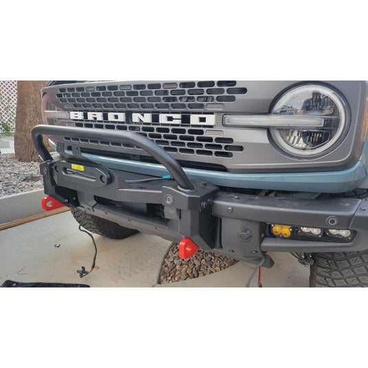 Buckle Up Off-Road Winch Mount with Bull Bar for 2021+ Ford Bronco with Modular or Capable Bumper & Raptor camera & sensor relocation included