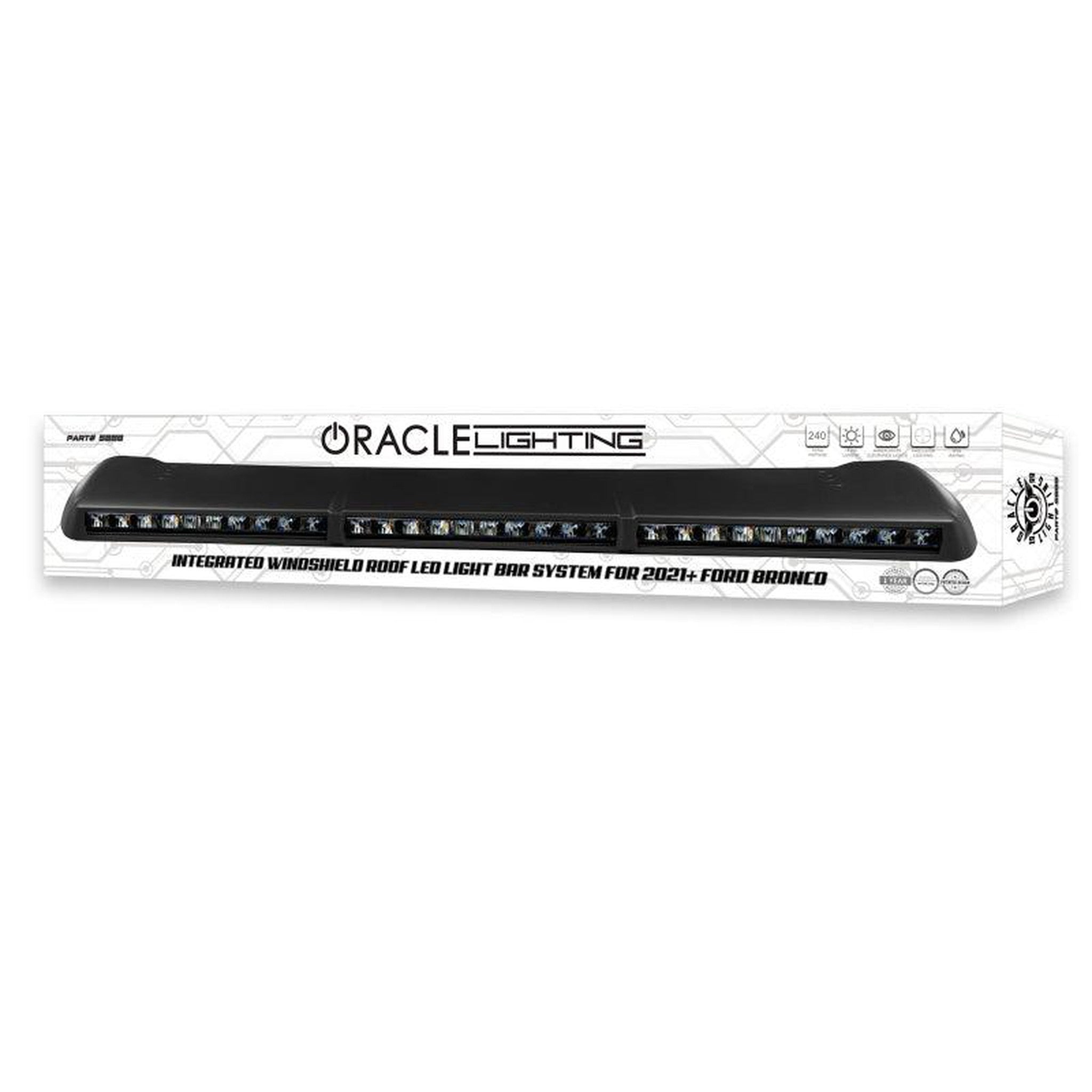 Oracle Integrated Black Windshield Roof LED Light Bar System for 2021+ Ford Bronco