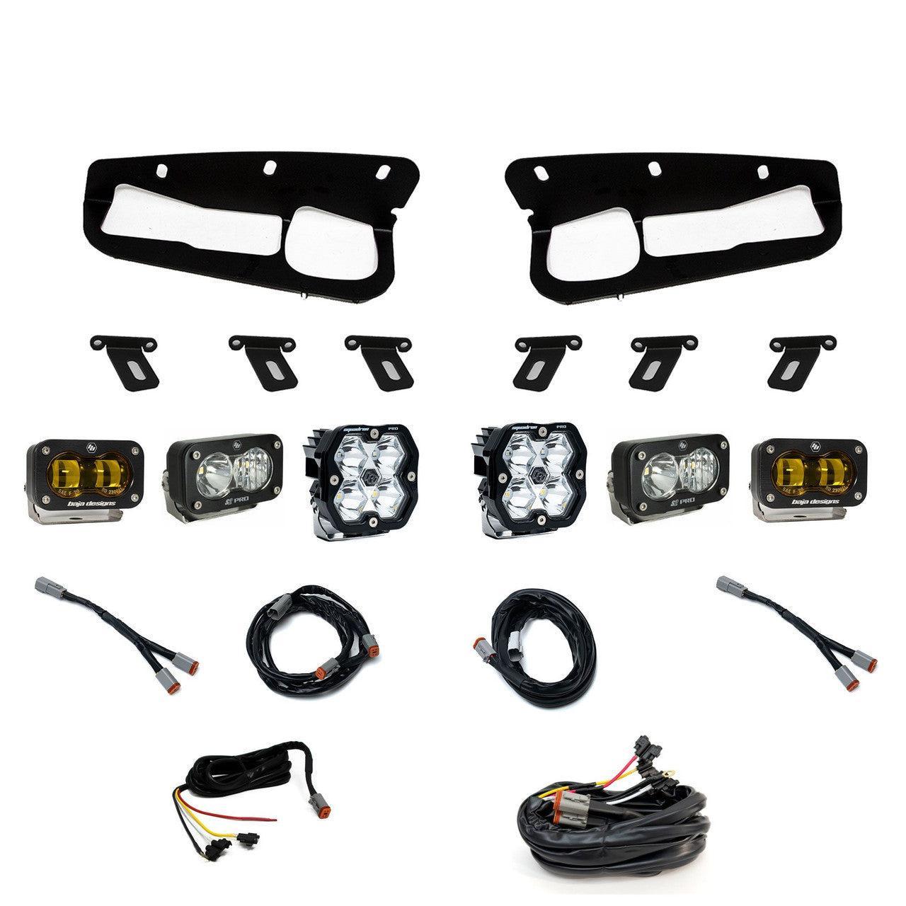 Baja Desings Squadron 2.0 Pro/S2 Pro/S2 SAE "Pro" Fog Pocket Light Kit for Ford 2021+ Bronco & Bronco Raptor with Modular Bumper