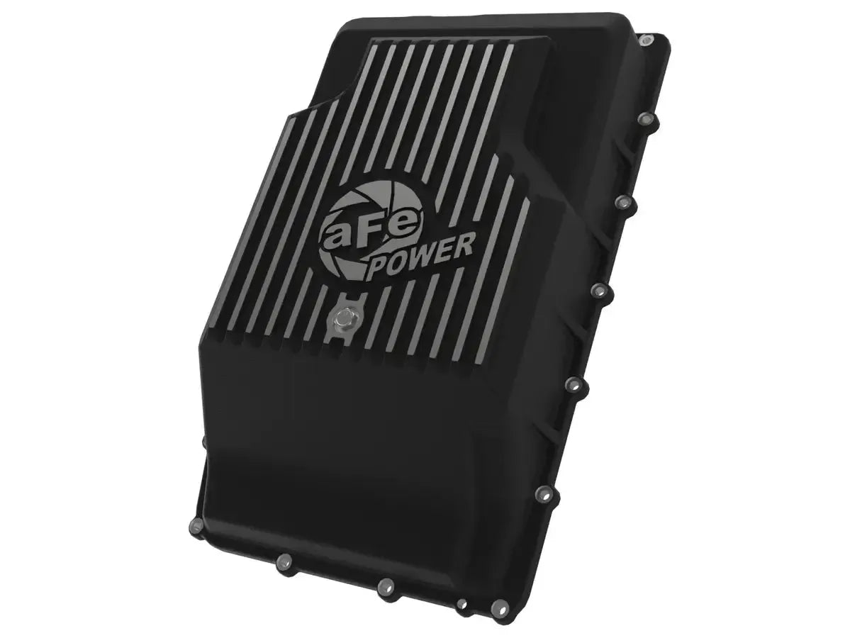 aFe Pro Series Rear Transmission Pan 10R60/10R80 Black w/ Machined Fins - 2021+ Ford Bronco | 46-71330B