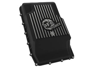 aFe Pro Series Rear Transmission Pan 10R60/10R80 Black w/ Machined Fins - 2021+ Ford Bronco | 46-71330B