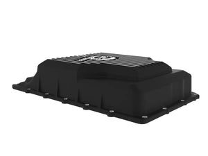 aFe Pro Series Rear Transmission Pan 10R60/10R80 Black w/ Machined Fins - 2021+ Ford Bronco | 46-71330B