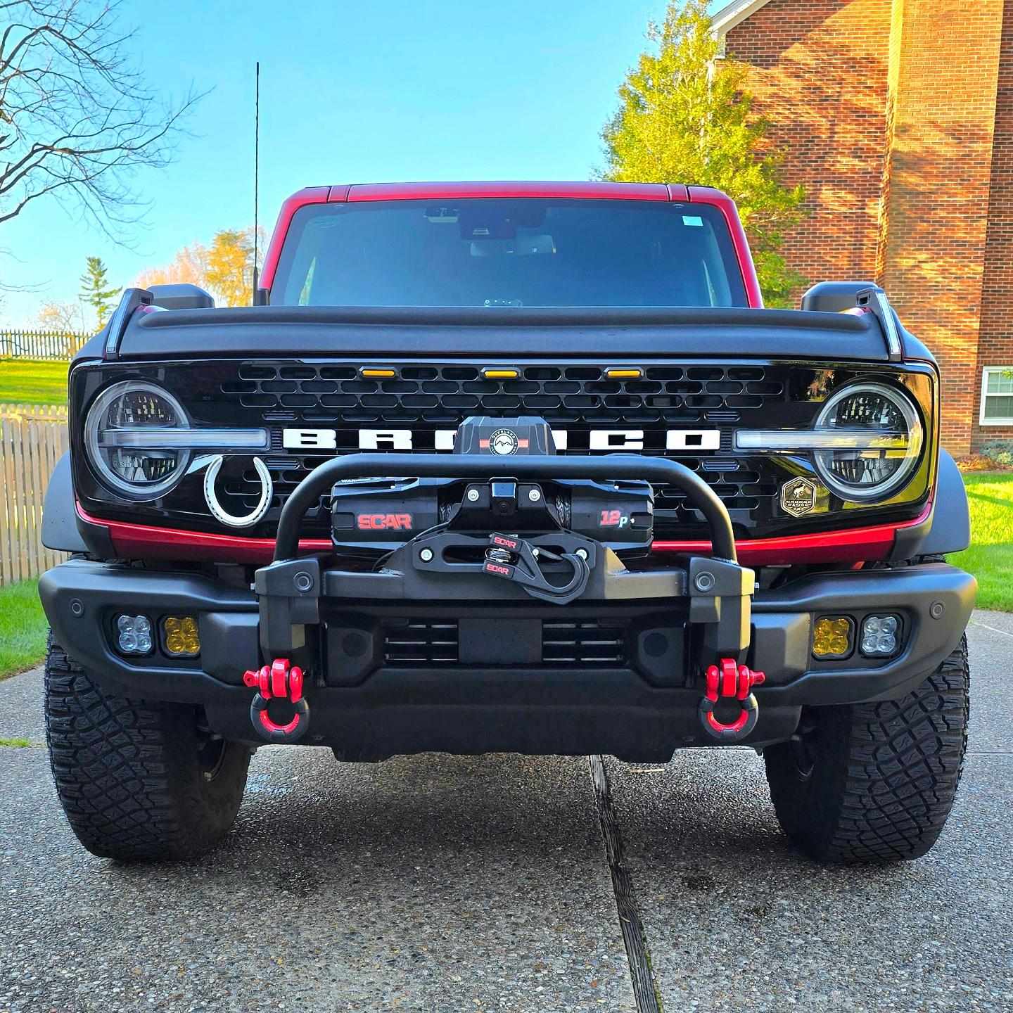 Buckle Up Off-Road Winch Mount with Bull Bar for 2021+ Ford Bronco with Modular or Capable Bumper & Raptor camera & sensor relocation included | bub6gwinchmountbar