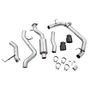 AWE Tuning 2021+ Ford Bronco 0FG Dual Rear Exit Exhaust w/Diamond Black Tips & Bash Guard