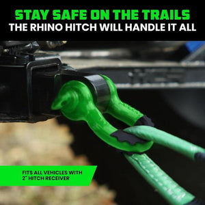 Rhino USA Shackle Hitch Receiver W/ D-Ring (Green) | RG-HTHITCH2-GRN