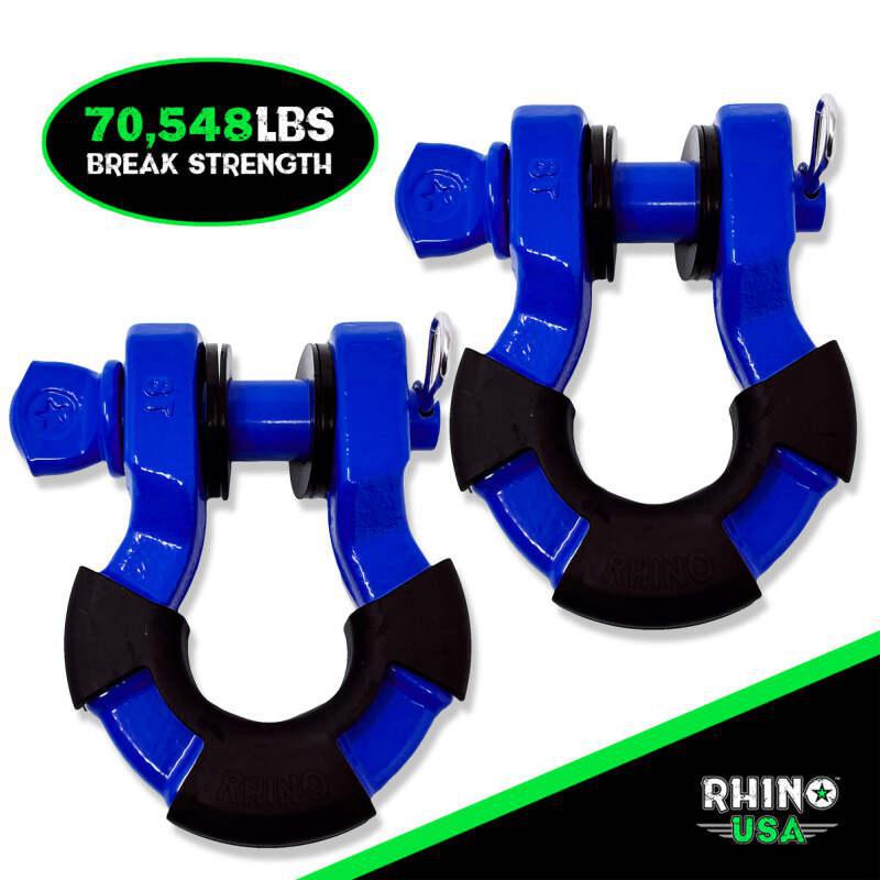 Rhino USA 8T Super Shackle 2-Pack (Blue) | SUPERSHACK-BLU