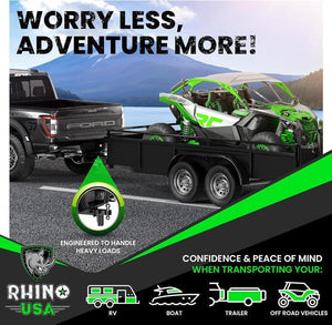 Rhino USA 8In Heavy Duty Drop Hitch - 2In (Black) | RG-HTDROP28-BLK