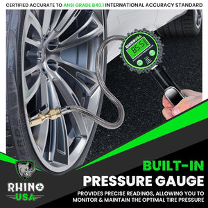 Rhino USA 200 Psi Digital Tire Inflator Gauge | RGAUGE-0200