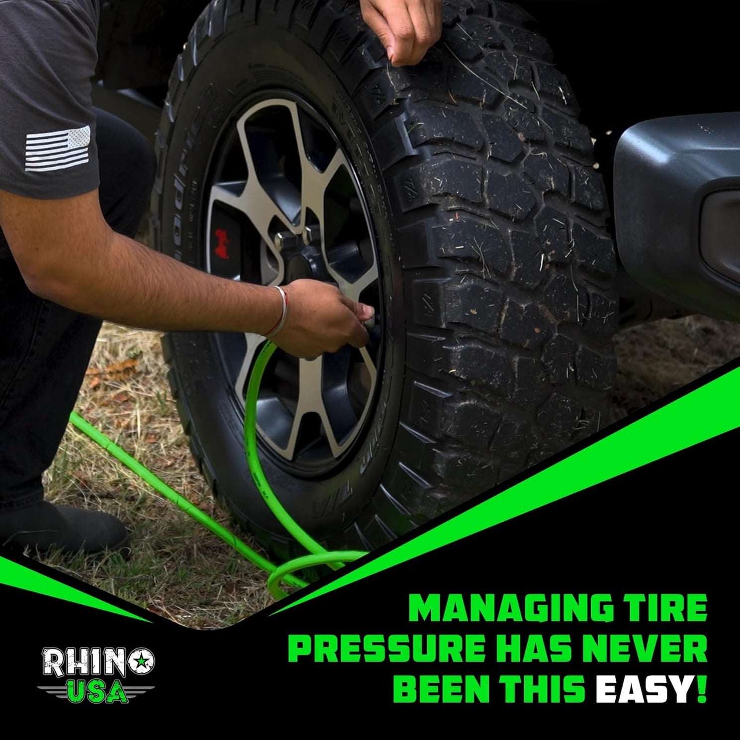 Rhino USA Multi-Tire Inflation Kit (4-Wheel)(Green) | AC-TI4W-GRN