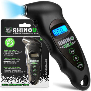 Rhino USA Digital Tire Pressure Gauge 150 Psi (Black) | RGAUGE-DIGBLK