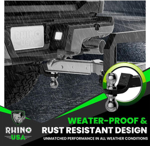 Rhino USA Reversible Dual Ball 2 In & 2 5/16 In Hitch - 2In Shank | TO-HTDUAL-BLK