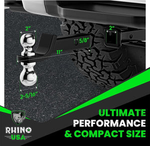 Rhino USA Reversible Dual Ball 2 In & 2 5/16 In Hitch - 2In Shank | TO-HTDUAL-BLK