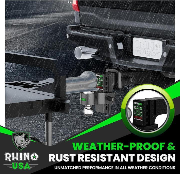 Rhino USA 8In Heavy Duty Drop Hitch - 2In (Black) | RG-HTDROP28-BLK