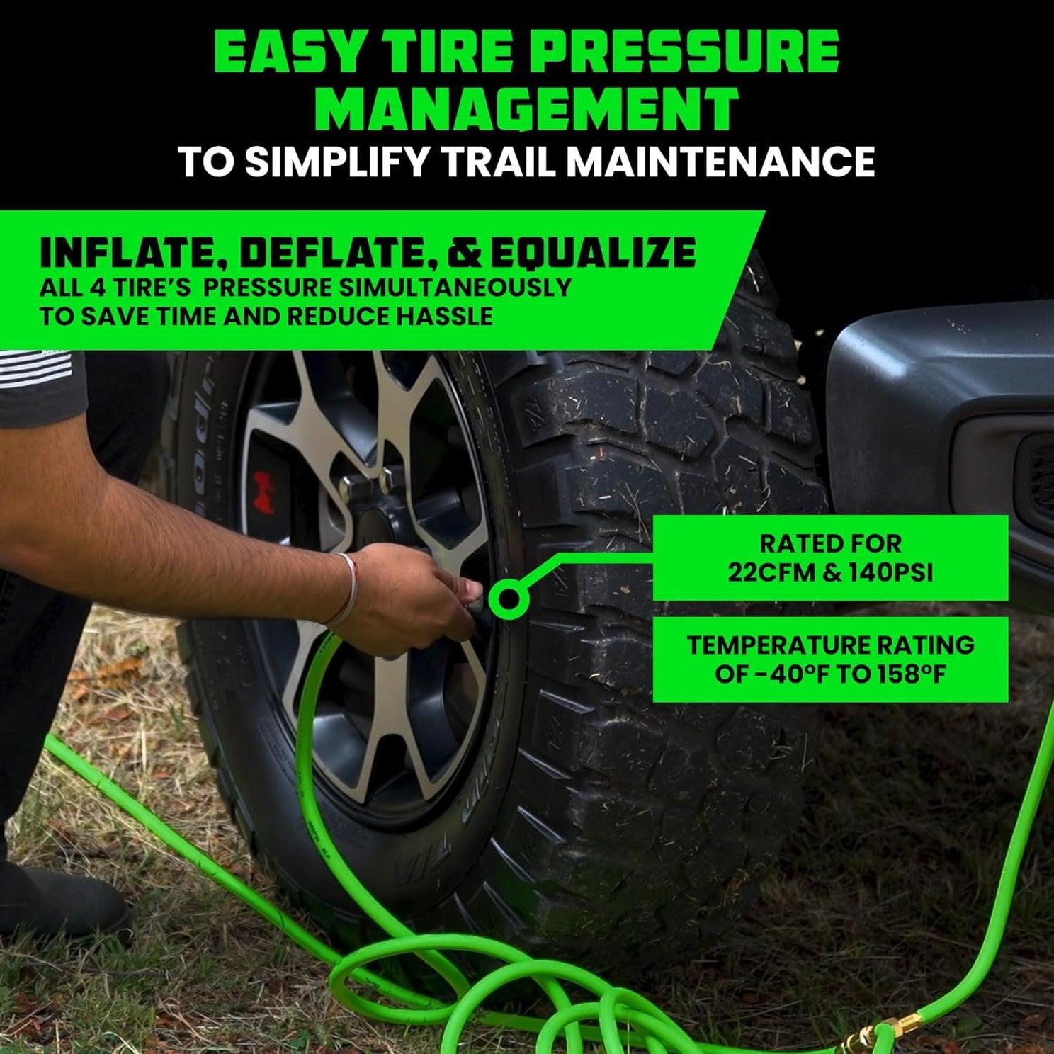 Rhino USA Multi-Tire Inflation Kit (4-Wheel)(Green) | AC-TI4W-GRN