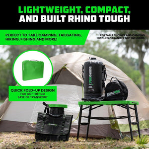 Rhino USA Portable Camping Table And Stool (Green) | CA-FRTABSTL-GRN
