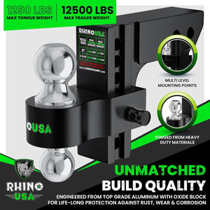 Rhino USA 6In Heavy Duty Drop Hitch - 2.5In (Black) | RG-HTDROP2.56-BLK