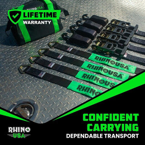 Rhino USA Heavy Duty Vehicle Tie Down Kit - Black | 2IN-HDKIT