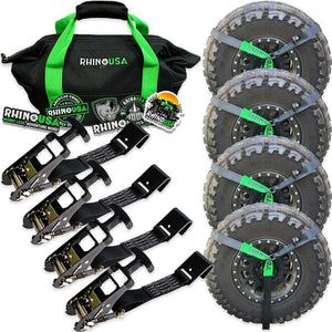 Rhino USA Lasso Straps; Basket Straps - Black - Flat Hook | TD-VSLASSO-BLK-FLAT