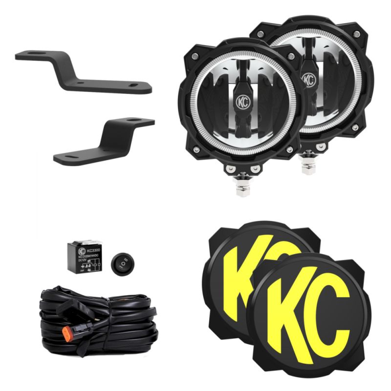 KC HiLiTES Gravity LED Pro6 Wide-40 - 2-Light System Ditch Light Kits for 2021+ Ford Bronco | kcl97160