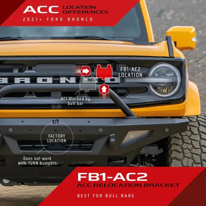 Turn Offroad 2021+ Ford Bronco High Clearance ACC Relocation Bracket | FB1-AC2