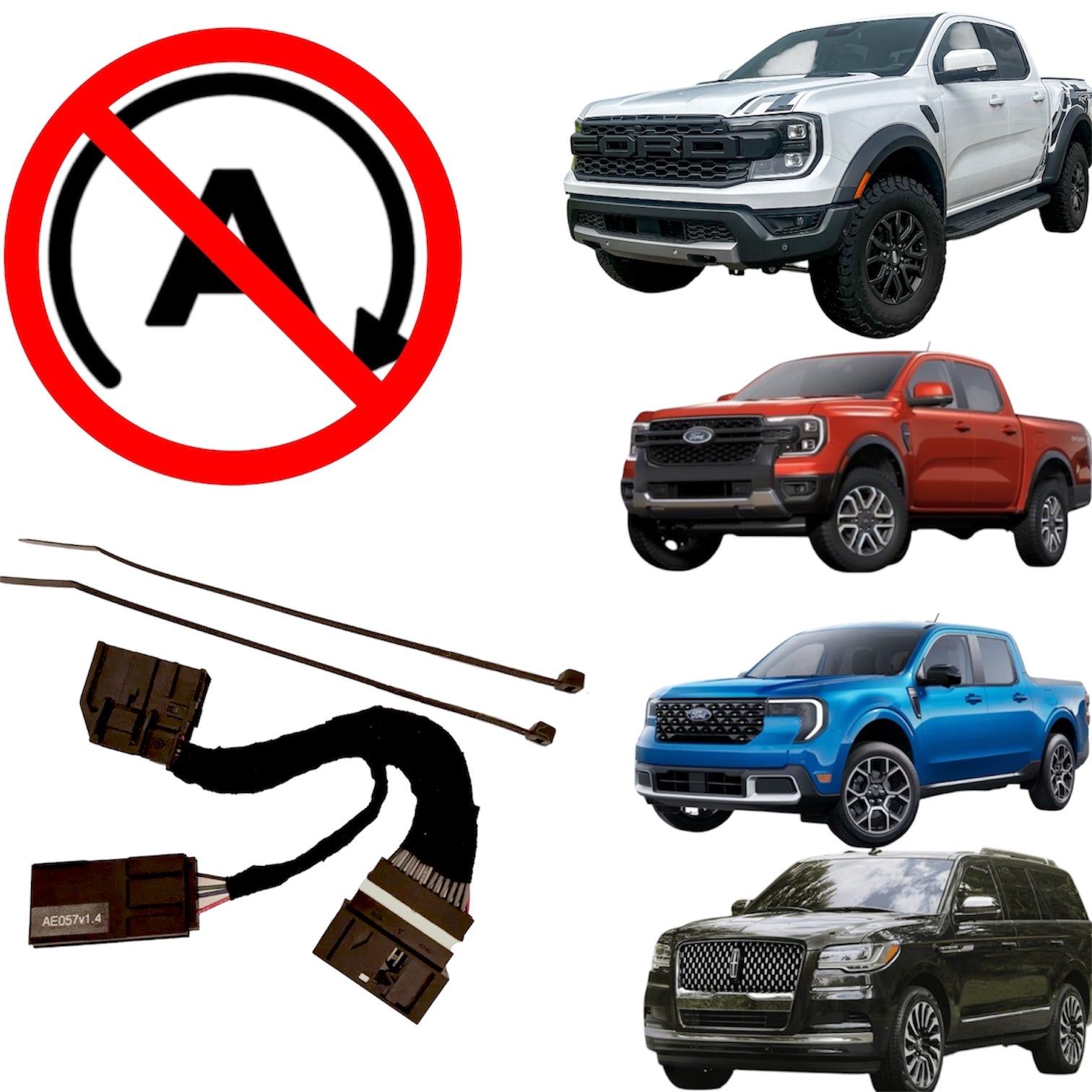 AutoStop Eliminator for 24+ Ford Ranger & Ranger Raptor, 25+ Ford Maverick, 22-24 Lincoln Navigator | AE057
